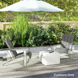 2-Piece Adirondack Chair Cushion Set with Ties, Outdoor Seat Cushions Dark Grey