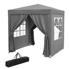 6.6' x 6.6' Pop-Up Canopy Tent with Removable Sidewalls and Carry Bag, Grey