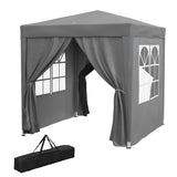 6.6' x 6.6' Pop-Up Canopy Tent with Removable Sidewalls and Carry Bag, Grey