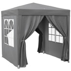 6.6' x 6.6' Pop-Up Canopy Tent with Removable Sidewalls and Carry Bag, Grey