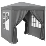 6.6' x 6.6' Pop-Up Canopy Tent with Removable Sidewalls and Carry Bag, Grey