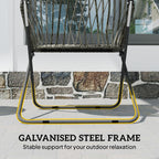 3 Piece Patio Bistro Set with Folding Rattan Chairs, Grey