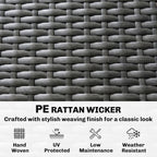 5-Seat L-Shaped Rattan Sofa Set with Adjustable Back, Cushions & Table Dark Grey