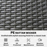 5-Seat L-Shaped Rattan Sofa Set with Adjustable Back, Cushions & Table Dark Grey