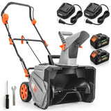 40V 18" Cordless Snow Blower, Brushless 1400W Motor, PU Auger, 2x4Ah Batteries