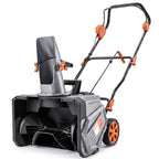 40V 18" Cordless Snow Blower, Brushless 1400W Motor, PU Auger, 2x4Ah Batteries