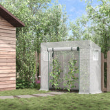 6.6' x 2.5' x 5.5' Walk-in Greenhouse with Door and Window, White