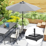 Outdoor Umbrella Base with Wheels, Up to 143lbs Sand or 112lbs Water, Black
