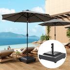 Outdoor Umbrella Base with Wheels, Up to 143lbs Sand or 112lbs Water, Black