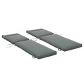 Set of 2 Outdoor Lounge Chair Cushions, 77.2" x 21.7", Dark Grey