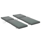 Set of 2 Outdoor Lounge Chair Cushions, 77.2" x 21.7", Dark Grey