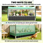 5.7 x 3 x 2.3ft Steel Raised Garden Bed with Cover and Gloves, Dark Grey