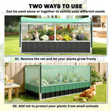 5.7 x 3 x 2.3ft Steel Raised Garden Bed with Cover and Gloves, Dark Grey