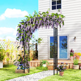 7.5ft Garden Arch with Extended Top for Climbing Plants, Black