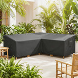 V-Shaped Garden Furniture Cover with Air Vent, 216 x 216 cm, Black