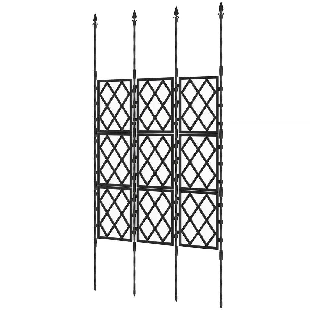 33.5 x 77.6 Inch Foldable Garden Trellis for Climbing Plants, Black