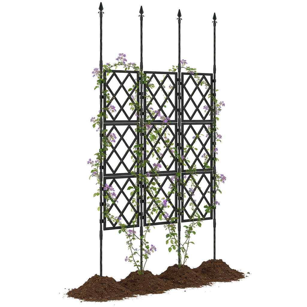 33.5 x 77.6 Inch Foldable Garden Trellis for Climbing Plants, Black