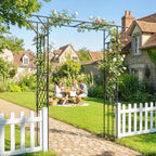 7.1ft Garden Arch for Climbing Plants and Wedding Decor, Black