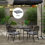 4-Piece Patio Chair Cushions Set with Ties, 19" x 19" x 4"