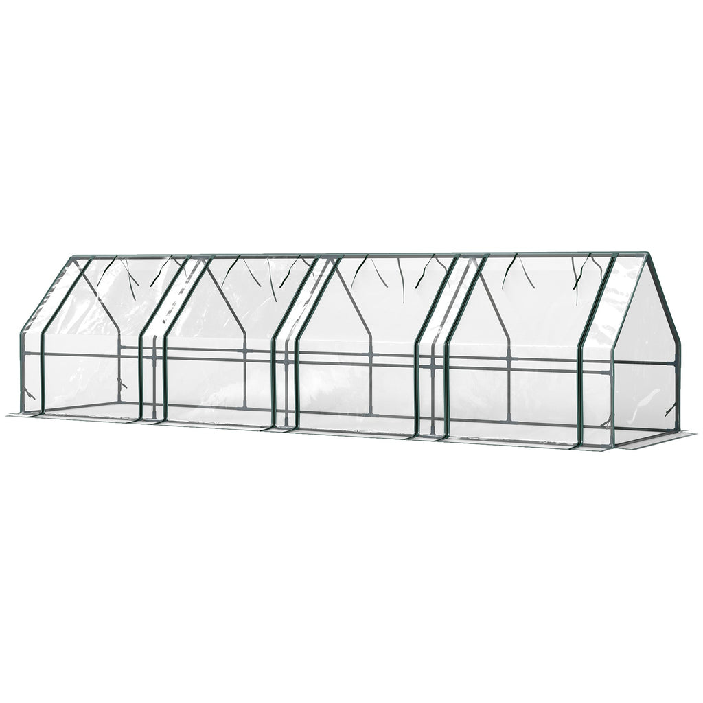Mini Greenhouse with Zippered Doors & Roll-up Windows,