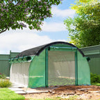 10' x 13' x 6.5' Walk-in Tunnel Greenhouse with 2 Doors, Green