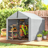7' x 5' Portable Shed with Roll-up Zipper Door, Light Grey