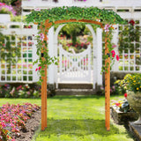 90in Wooden Garden Arbor with Trellis Wall for Climbing Plants, Wedding & Backyard Decor
