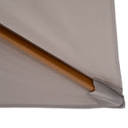 7' x 10' Wooden Patio Umbrella with Top Vent, Grey