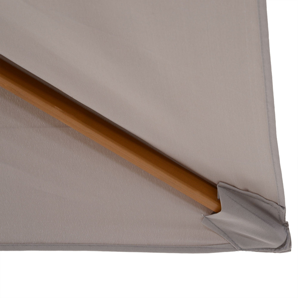 7' x 10' Wooden Patio Umbrella with Top Vent, Grey