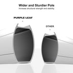 PURPLE LEAF Double Top Deluxe Solar Powered LED Square Patio Umbrella Offset Hanging Umbrella Outdoor Market Umbrella Garden Umbrella,300 x 300 cm,Grey