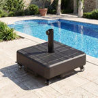 Patio Umbrella Base with Wheels, 62 lbs Water/77 lbs Sand, Black