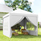10' x 10' Outdoor Pop Up Party Tent Gazebo with Carrying Bag, White