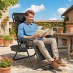 Zero Gravity Lounger Chair with Cup Holder, 400 LBS Capacity, Black