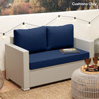 2 Seater Outdoor Seat Cushions with Backrest, Navy Blue