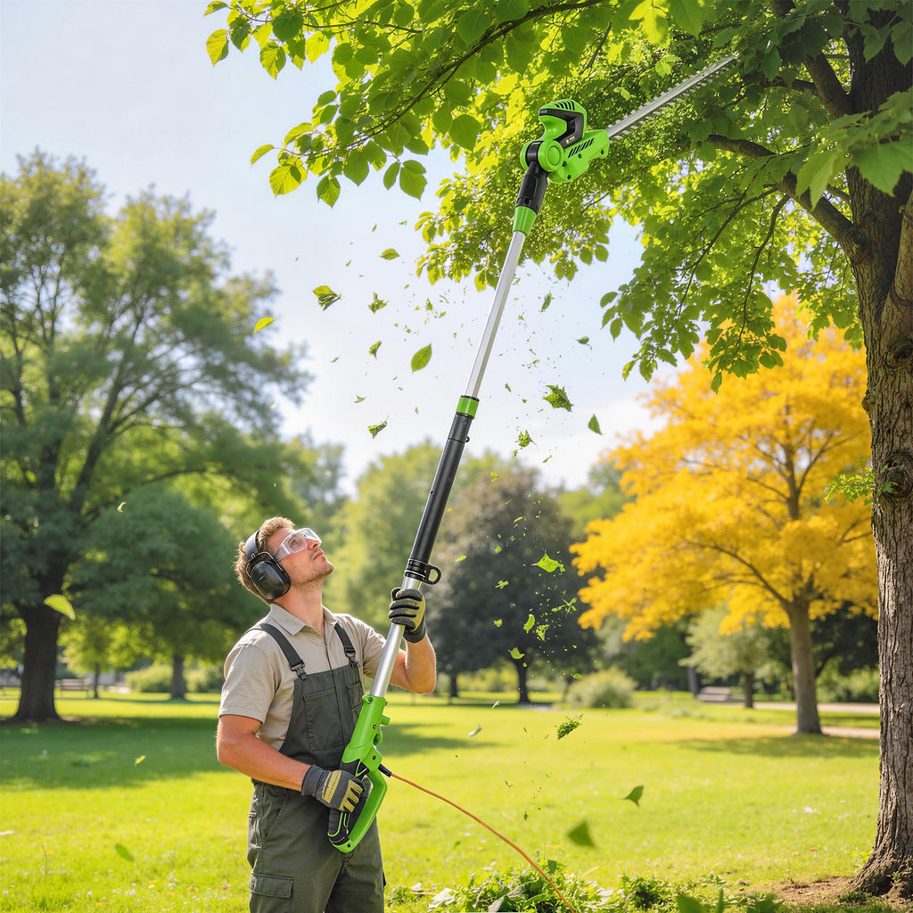 2.6 m Extendable Hedge Trimmer with 90° Head and 10 m Cable