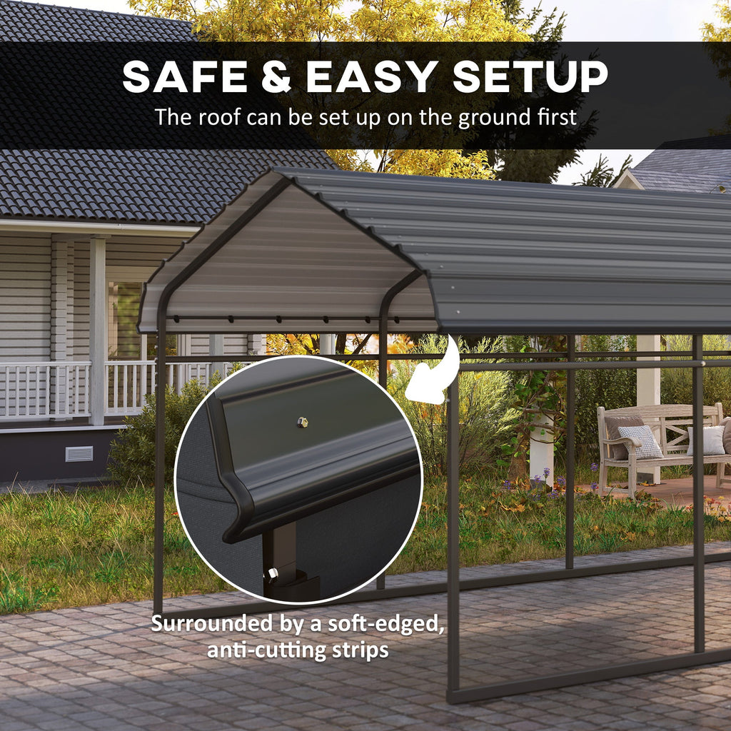 Onward 10' x 15' Heavy Duty Metal Carport with Galvanized Roof & Removable Sidewalls