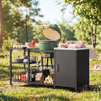BBQ Grill Table with Stainless Steel Top and Storage Cabinet