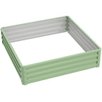 4' x 4' x 1' Galvanized Raised Garden Bed for Vegetables, Light Green