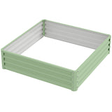 4' x 4' x 1' Galvanized Raised Garden Bed for Vegetables, Light Green
