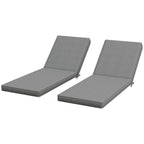 2-Piece Chaise Lounge Cushions, 72" x 21" x 3", Gray