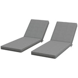2-Piece Chaise Lounge Cushions, 72" x 21" x 3", Gray