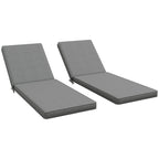 2-Piece Chaise Lounge Cushions, 72" x 21" x 3", Gray