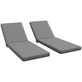 2-Piece Chaise Lounge Cushions, 72" x 21" x 3", Gray