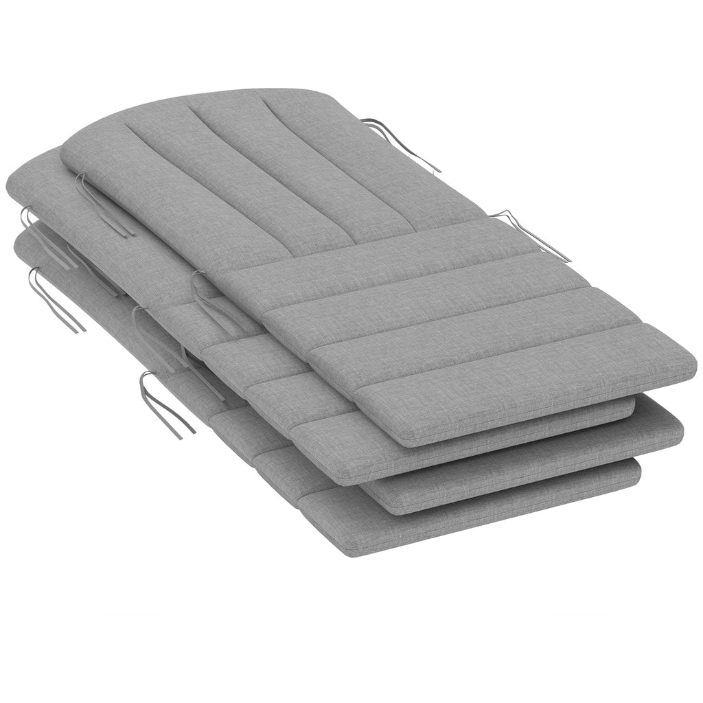4-Piece Adirondack Chair Cushion Set with Ties, Grey