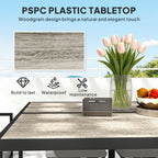 9 Piece Cube Garden Dining Set with 8 Seats, 4 Stools & Cushions, Dark Grey
