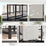9 Piece Cube Garden Dining Set with 8 Seats, 4 Stools & Cushions, Dark Grey