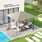 10' x 10' Gazebo Replacement Canopy Top Cover with Drain Holes, Grey
