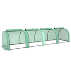 13' L x 3' W x 2.5' H Portable Tunnel Greenhouse with Roll-Up Zippered Doors & UV-Resistant Waterproof PE Cover Green