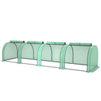 13' L x 3' W x 2.5' H Portable Tunnel Greenhouse with Roll-Up Zippered Doors & UV-Resistant Waterproof PE Cover Green