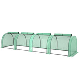 13' L x 3' W x 2.5' H Portable Tunnel Greenhouse with Roll-Up Zippered Doors & UV-Resistant Waterproof PE Cover Green